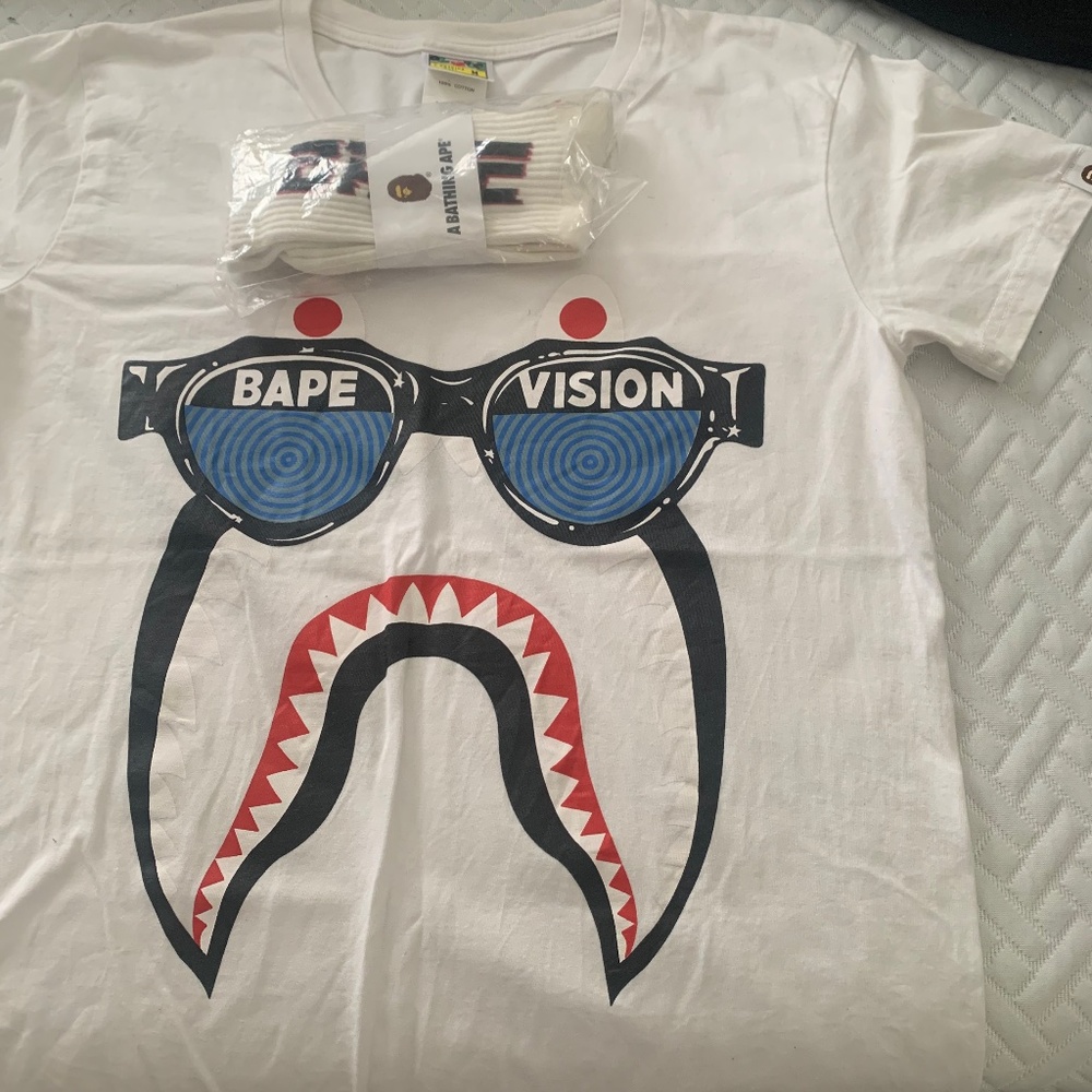 Bape shirt only . Socks are sold